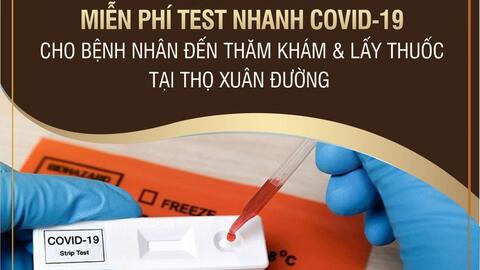 Miễn phí test nhanh Covid-19 cho bệnh nhân đếm khám và lấy thuốc