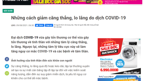 Lao động - Những cách giảm căng thẳng, lo lắng do dịch COVID-19